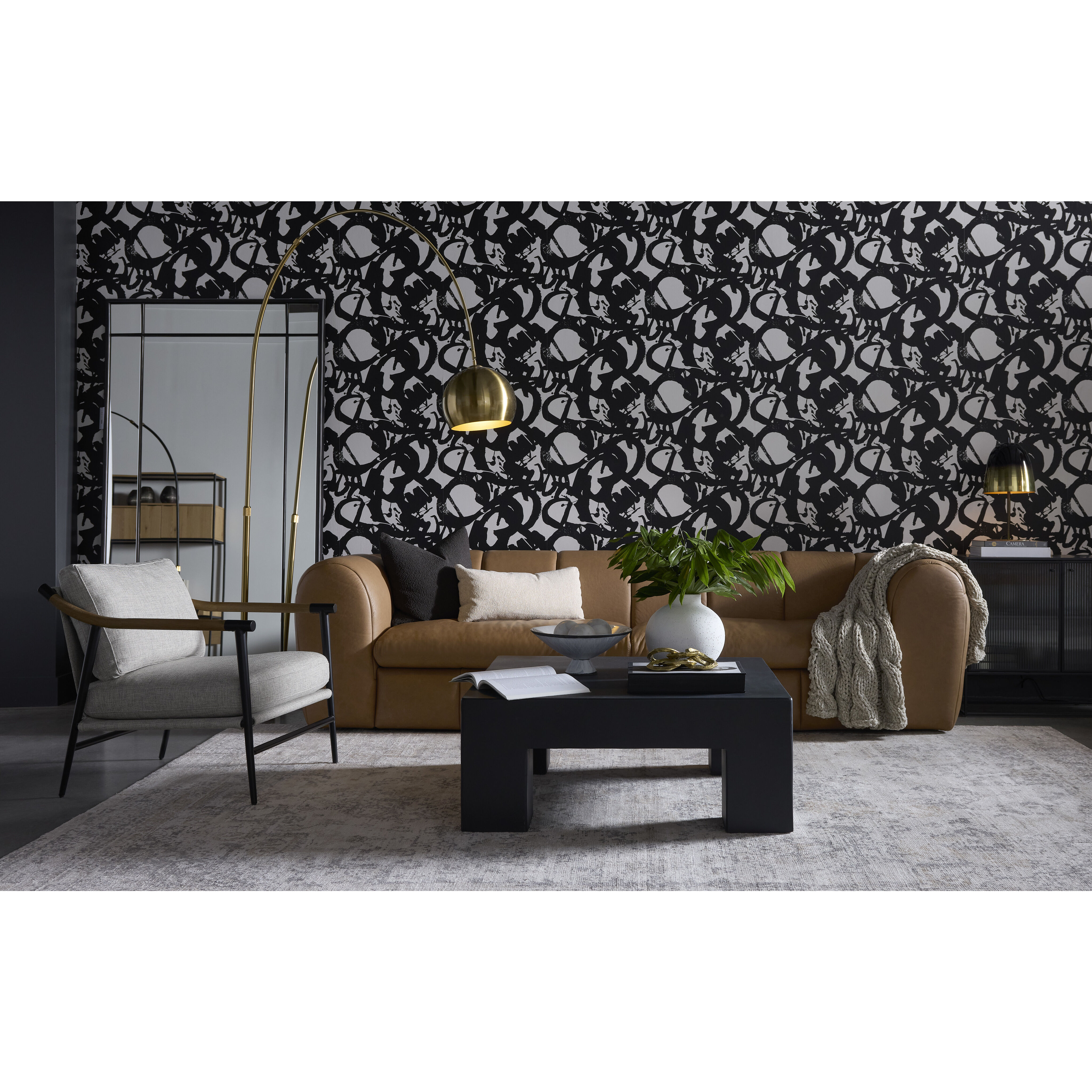 Cyril Franz Camel Leather Sofa